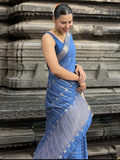 Mal Chanderi Kamdani/Mukaish Saree with Zari Border