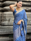 Mal Chanderi Kamdani/Mukaish Saree with Zari Border