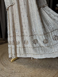 Premium Beige Moonga Silk Anarkali